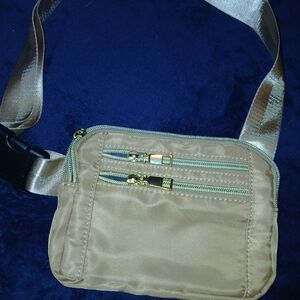 Men's Compact Crossbody Bag in Tan